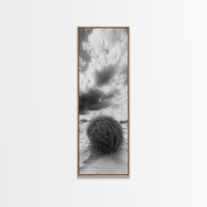 Tumbleweed Desert,Canvas Print, Rustic Southwest Wall Art, Moody Landscape Art, Extra Wide Art, Above Sofa Art, Farmhouse Decor