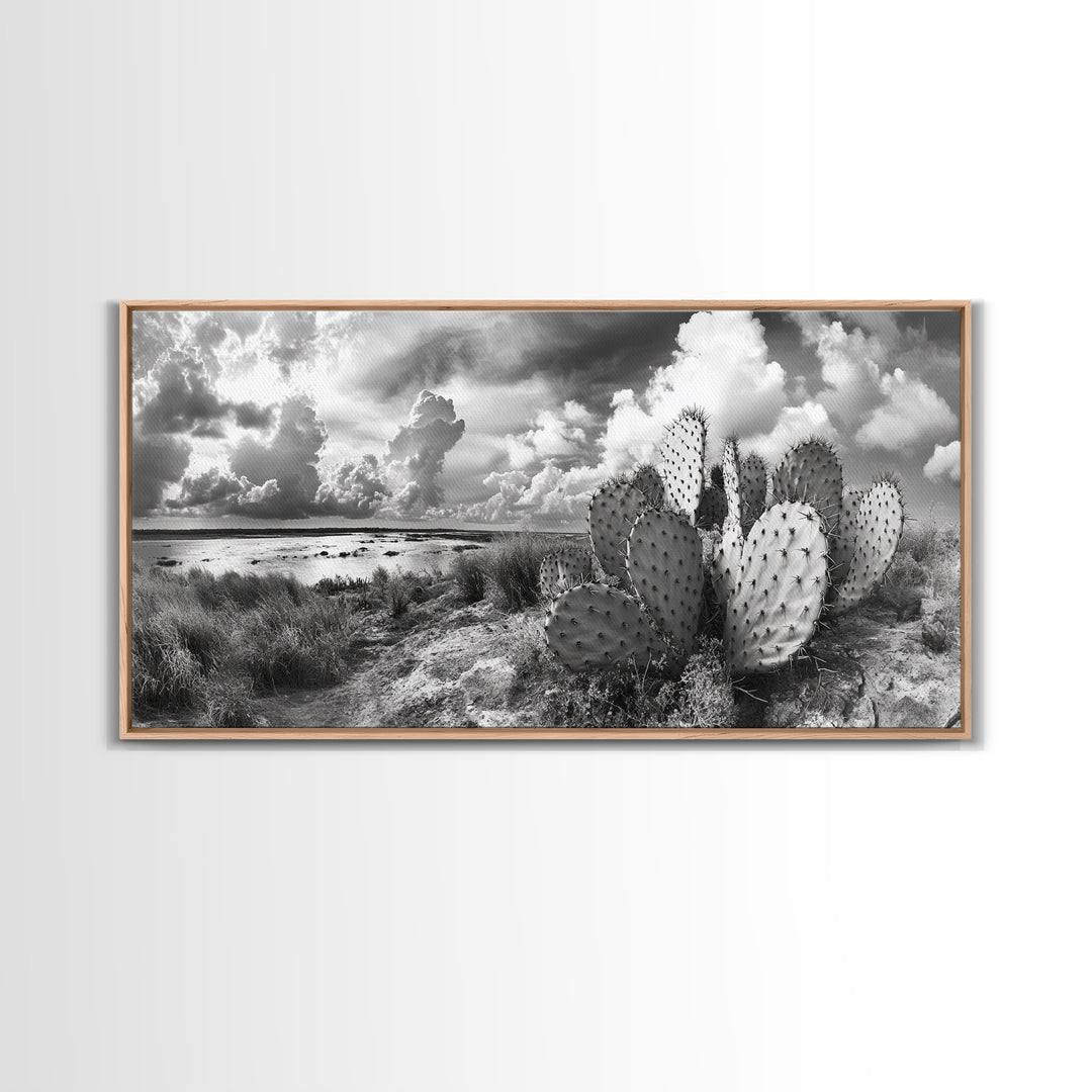 Desert Landscape, Joshua tree art, rustic decor, botanical prints, scenic view, panoramic art, southwest wall art, Canvas Print