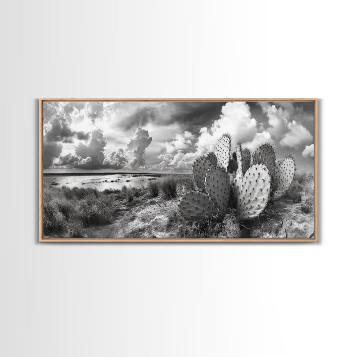 Desert Landscape, Joshua tree art, rustic decor, botanical prints, scenic view, panoramic art, southwest wall art, Canvas Print