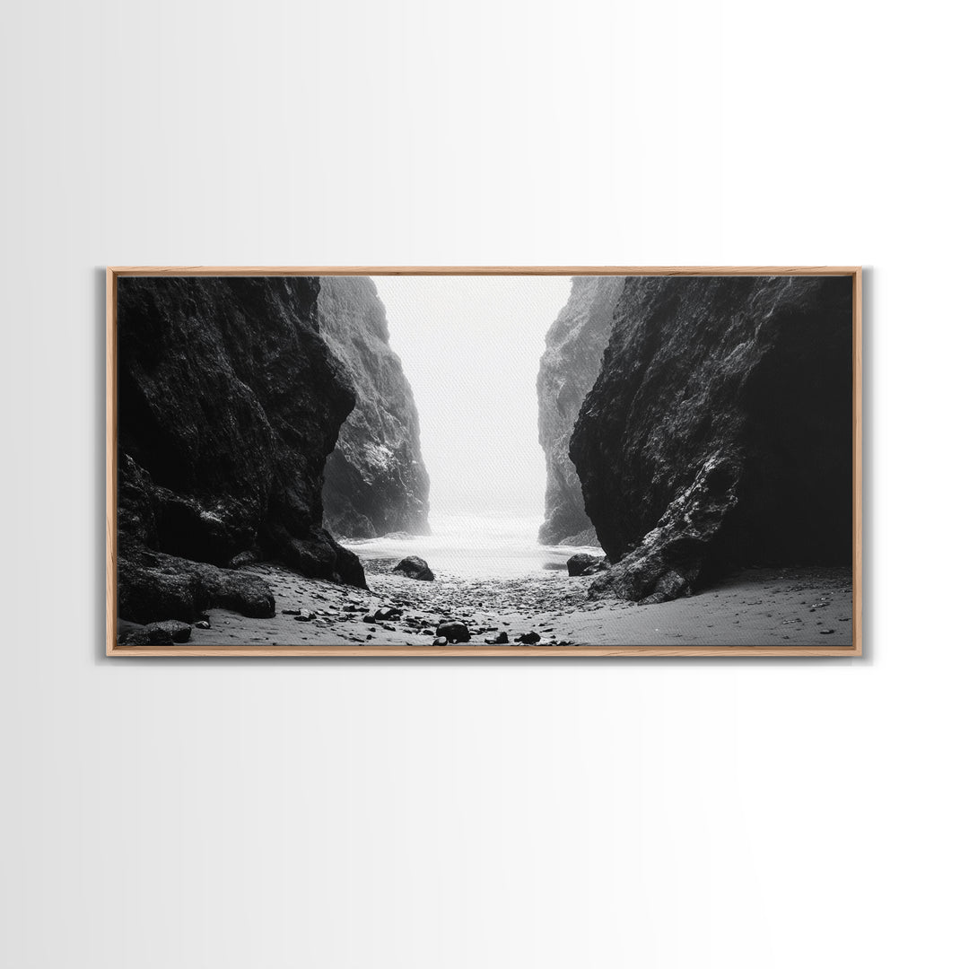 Canyon, moody art, dramatic landscape, rustic decor, wabi sabi art, minimalist art, vertical wall art, farmhouse art, framed canvas print