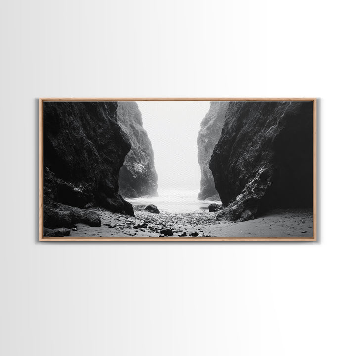 Canyon, moody art, dramatic landscape, rustic decor, wabi sabi art, minimalist art, vertical wall art, farmhouse art, framed canvas print