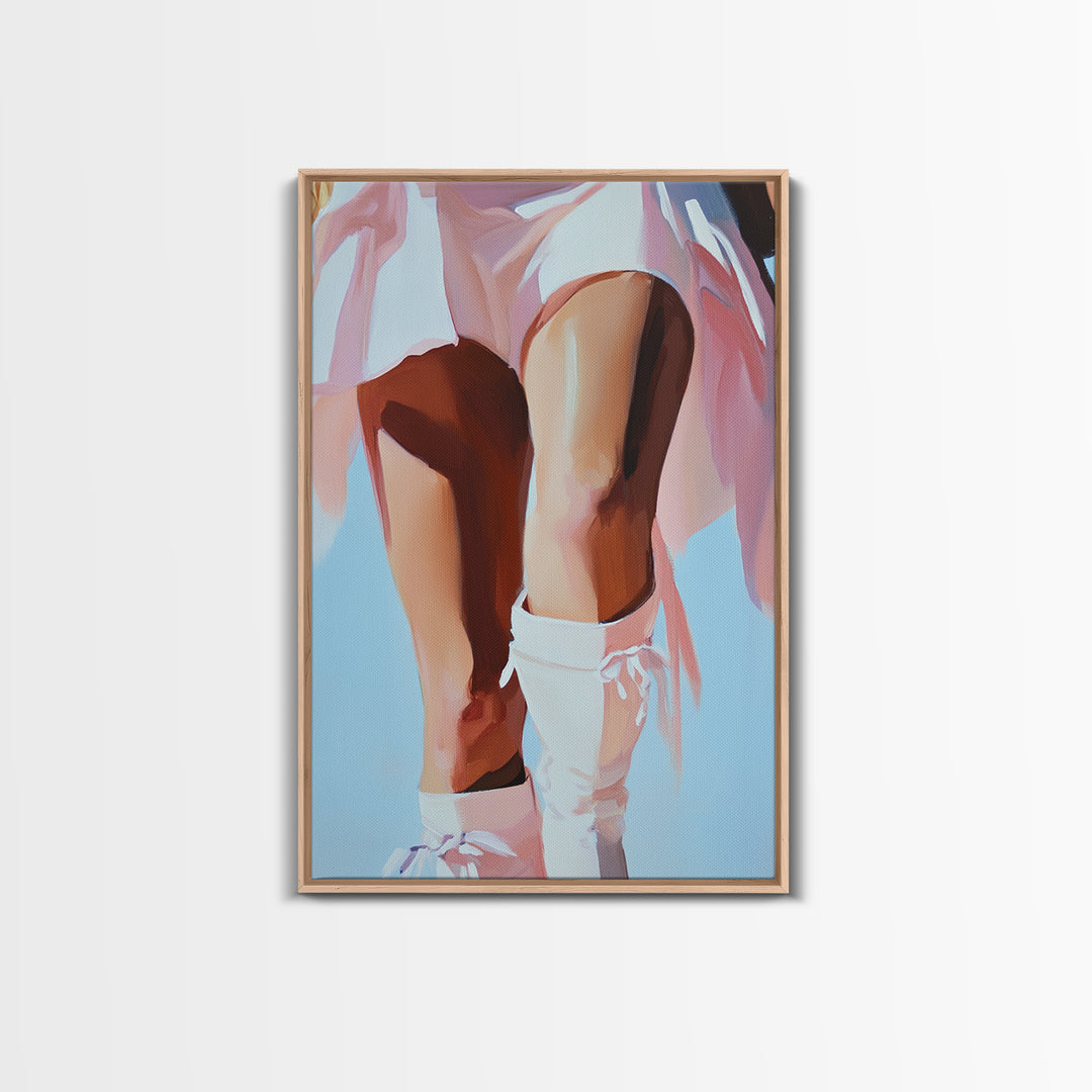 Cowgirl Boots, black cowgirl painting, coastal cowgirl wall art, rustic decor, light pink wall art, western aesthetic, Framed Canvas Print