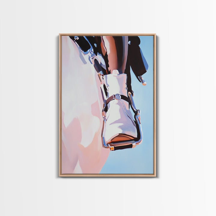 Pink Cowboy Boots, Coastal Cowgirl Art, Western Aesthetic, Framed Canvas Print, Rustic Decor, Light Pink Wall Art, Bedroom Art, Farmhouse Art, Gift Idea
