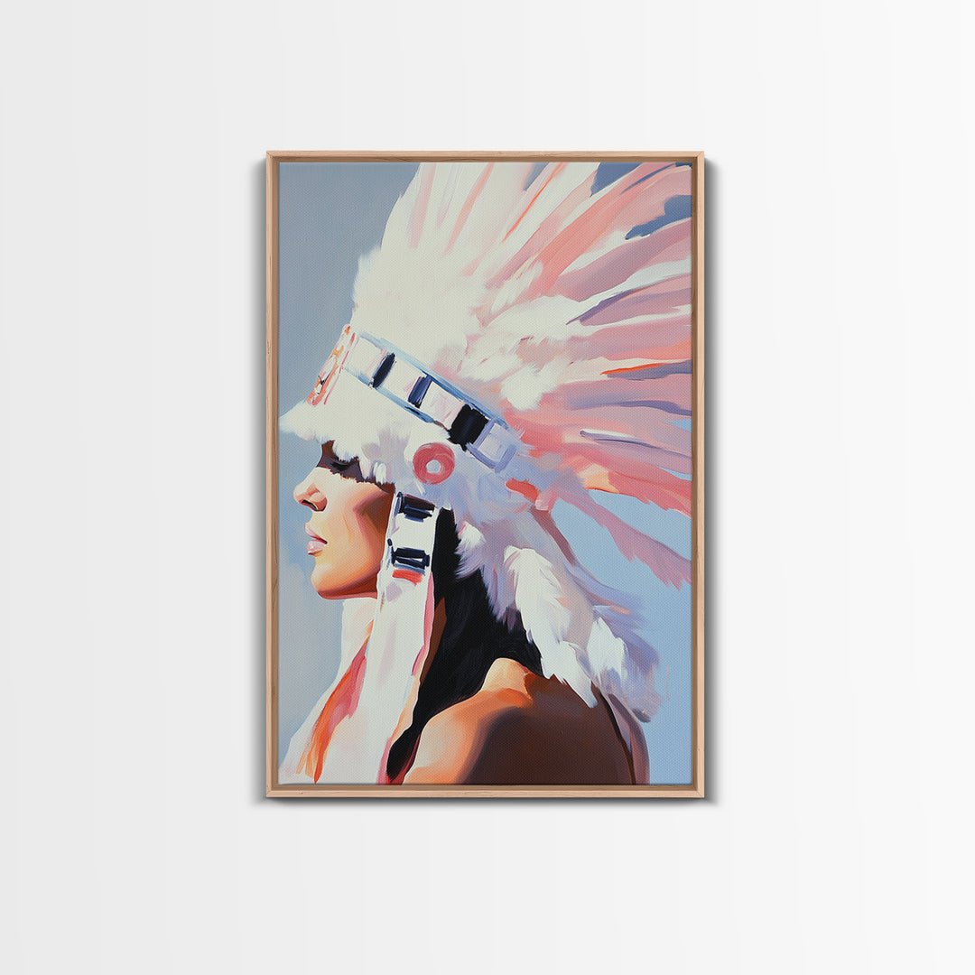 Goddess Art Print, Light Pink Wall Art, Afrocentric Wall Art, Framed Canvas Print, Moody Art, Boho Aesthetic, Bedroom Art, Gift Idea