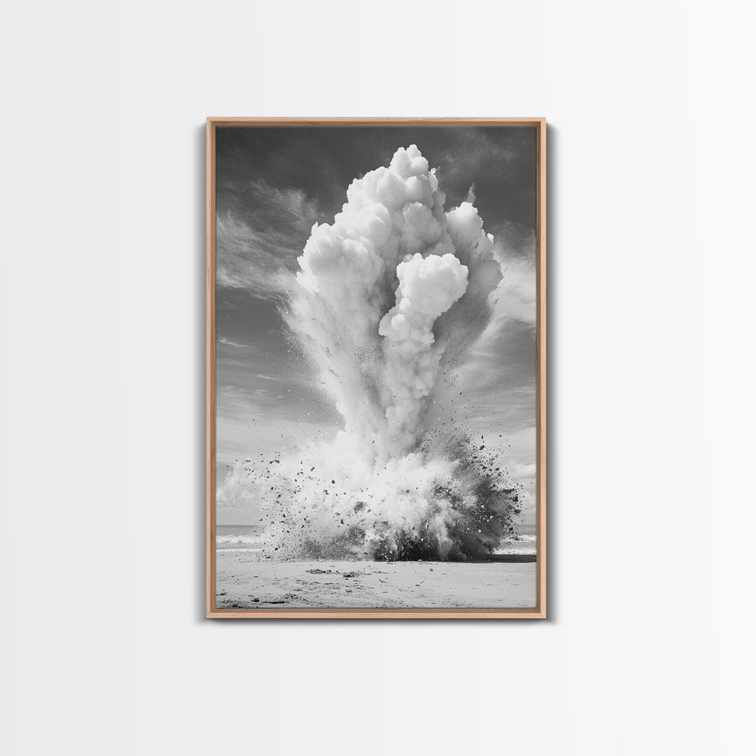 Explosion art, science art, moody art, dark romance painting, wabi sabi art, unique wall art, rustic decor, canvas print, above sofa art