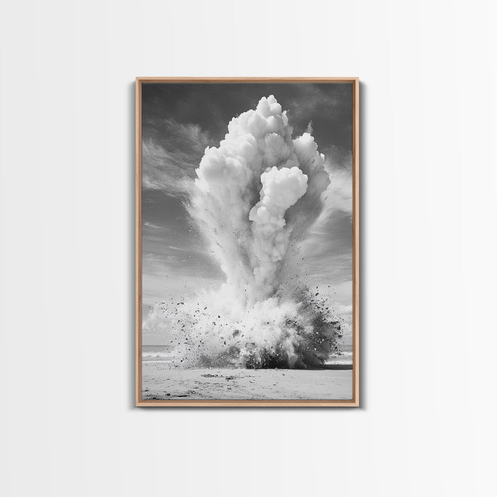 Explosion art, science art, moody art, dark romance painting, wabi sabi art, unique wall art, rustic decor, canvas print, above sofa art
