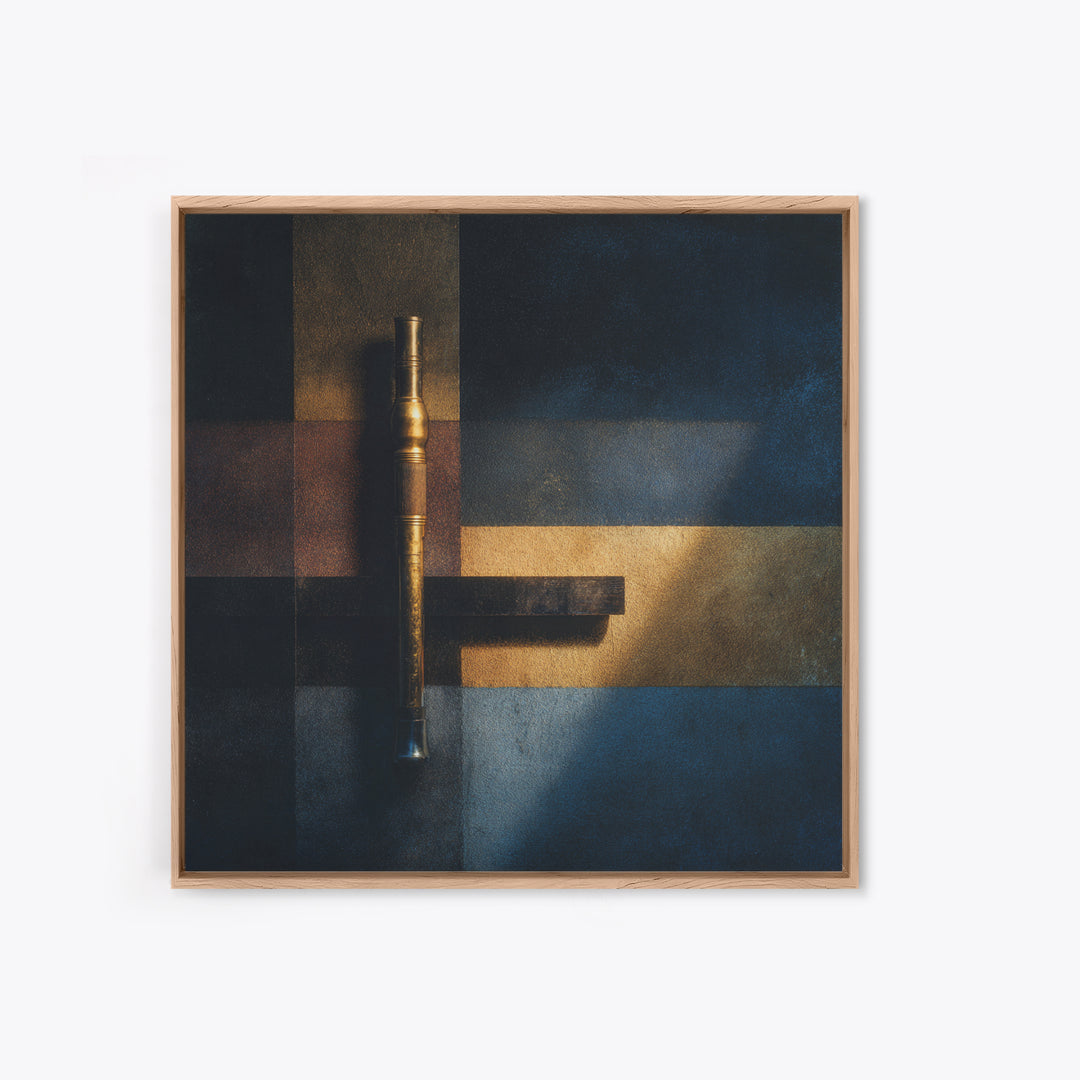 Conductor Baton and Sheet Shapes Without Text Canvas Print, Recording Studio Art, Music Posters, Studio Decor, Abstract Art, RSA-1x1-18