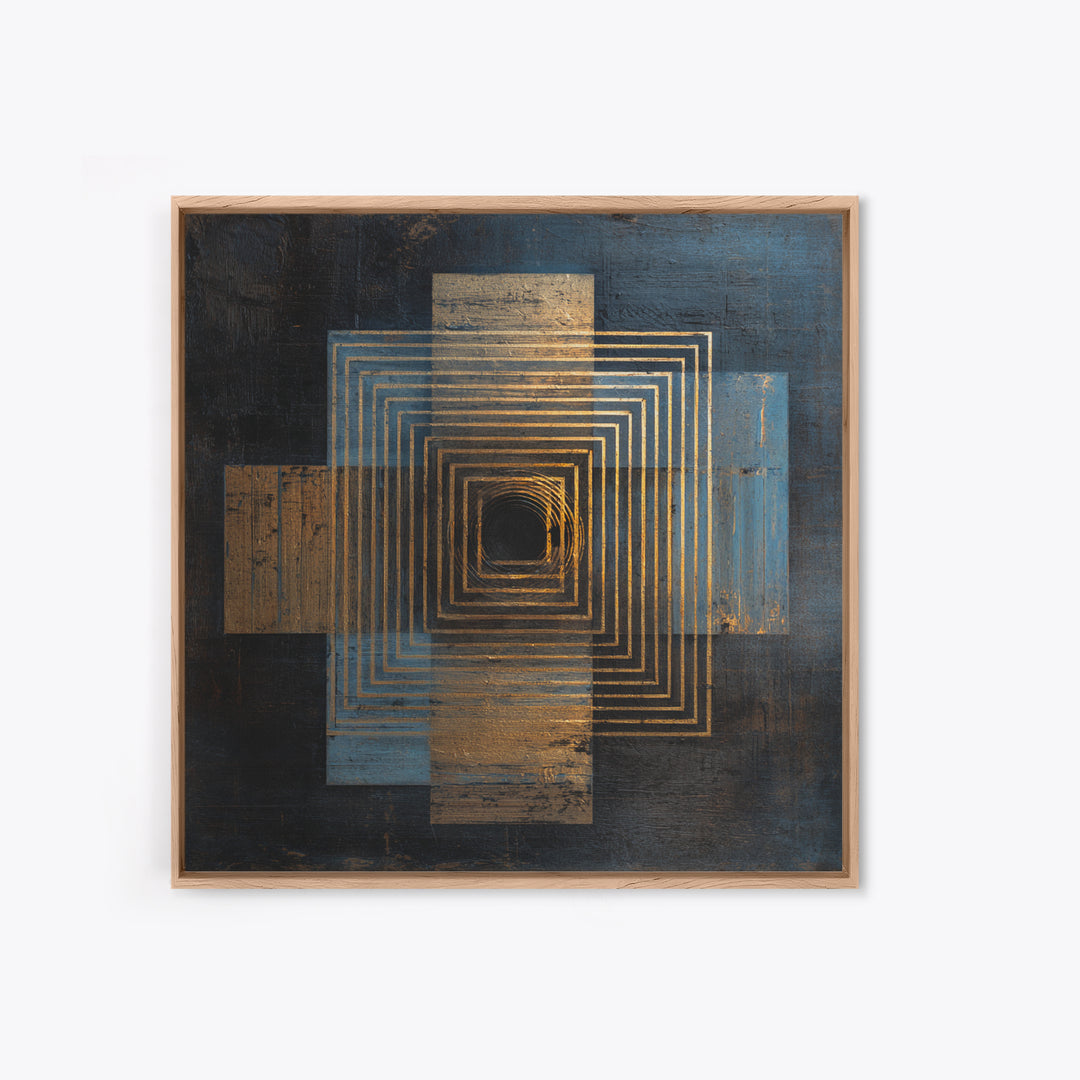 Soundwave Abstract with Black and Gold Lines Canvas Print, Recording Studio Art, Dtf Prints, Studio Decor, Fine Art, Analog, RSA-1x1-3