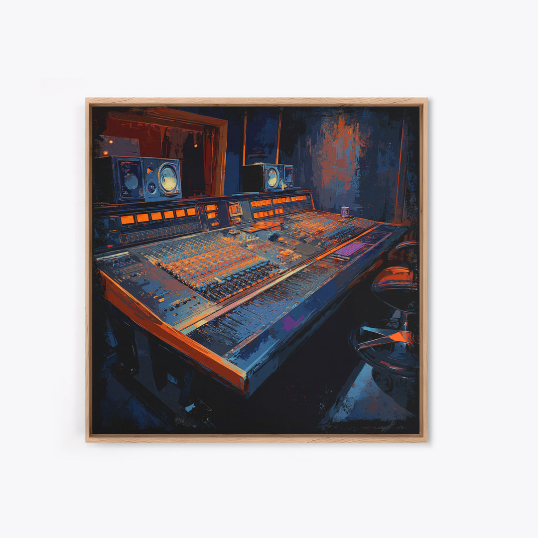 Mixing Console Faders Canvas Print, Recording Studio Art, Music Studio, Studio Decor, Oil Painting, Analog, Modern Decor, RSA-1x1-30