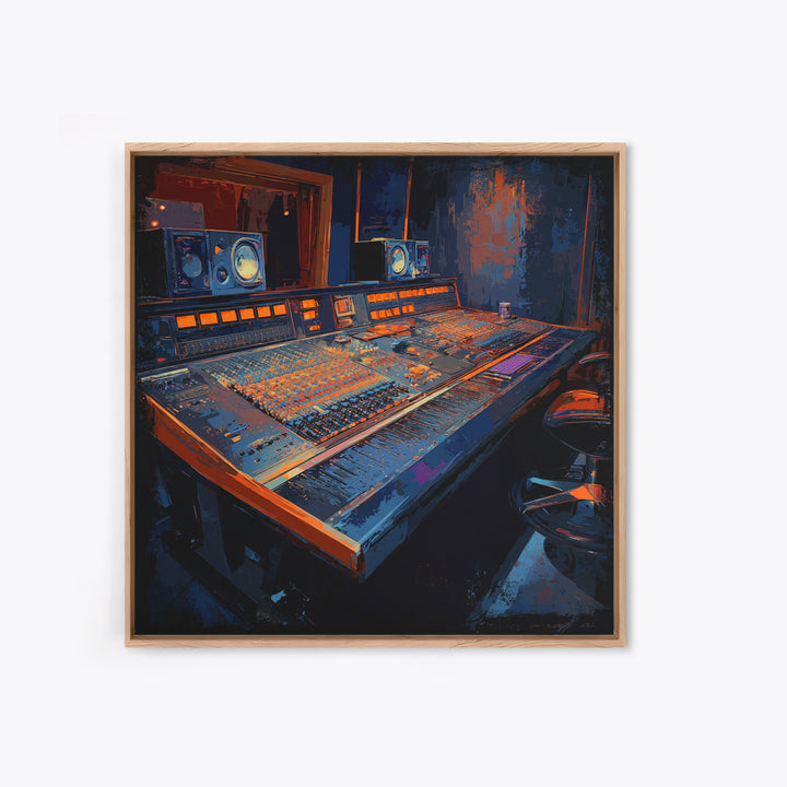Mixing Console Faders Canvas Print, Recording Studio Art, Music Studio, Studio Decor, Oil Painting, Analog, Modern Decor, RSA-1x1-30
