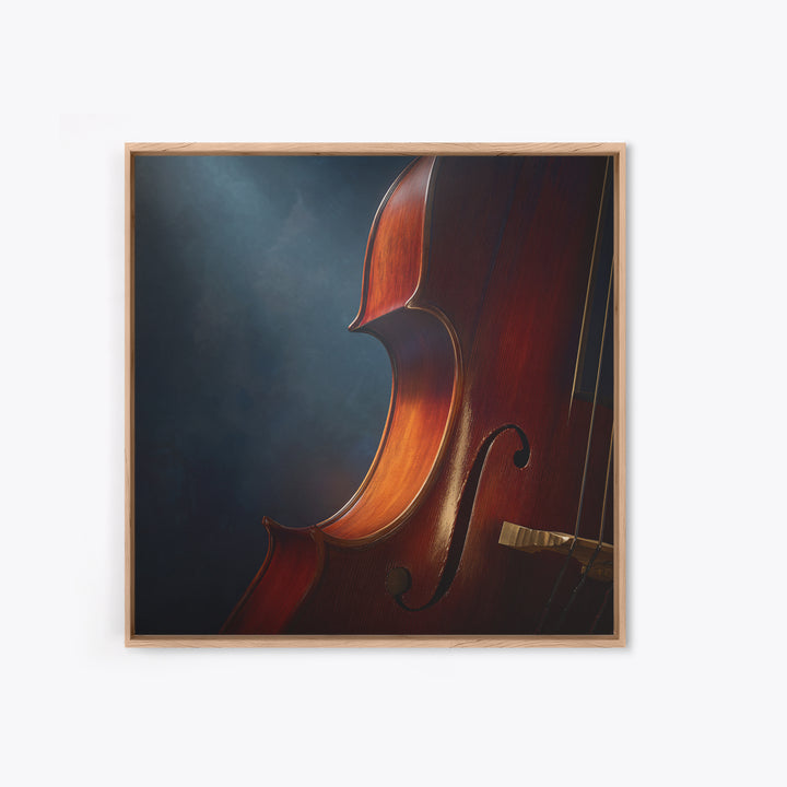 Cello Curve Closeup Framed Canvas Print, Recording Studio Art, Music Wall Art, Studio Decor, Fine Art, Analog, Musician Posters, RSA-1x1-44