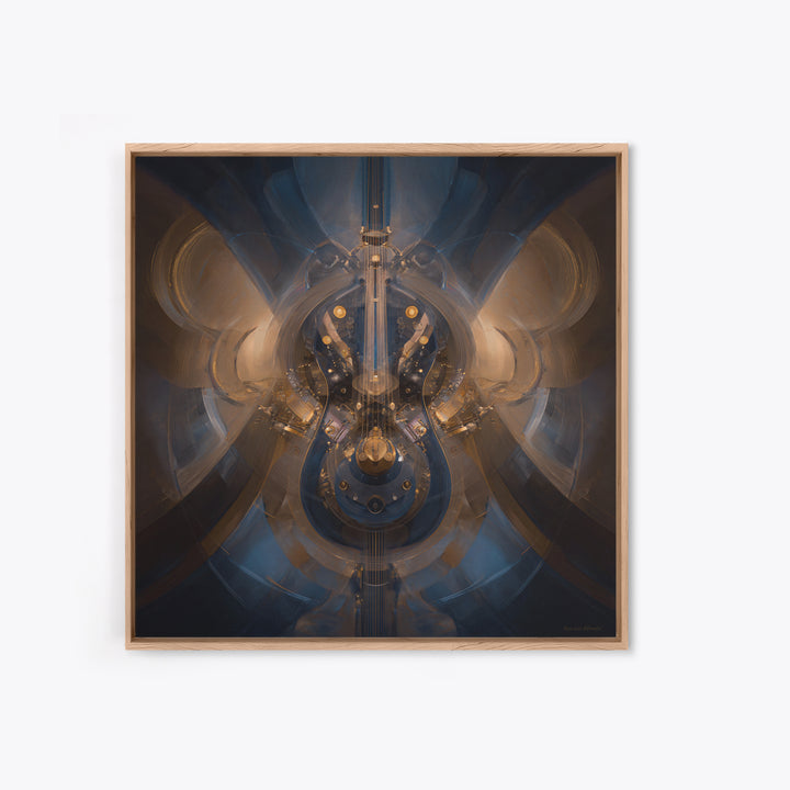 Album Cover Abstract Without Readable Text Framed Canvas Print, Recording Studio Art, Dtf Print, Studio Decor, Fine Art, Analog, RSA-1x1-46