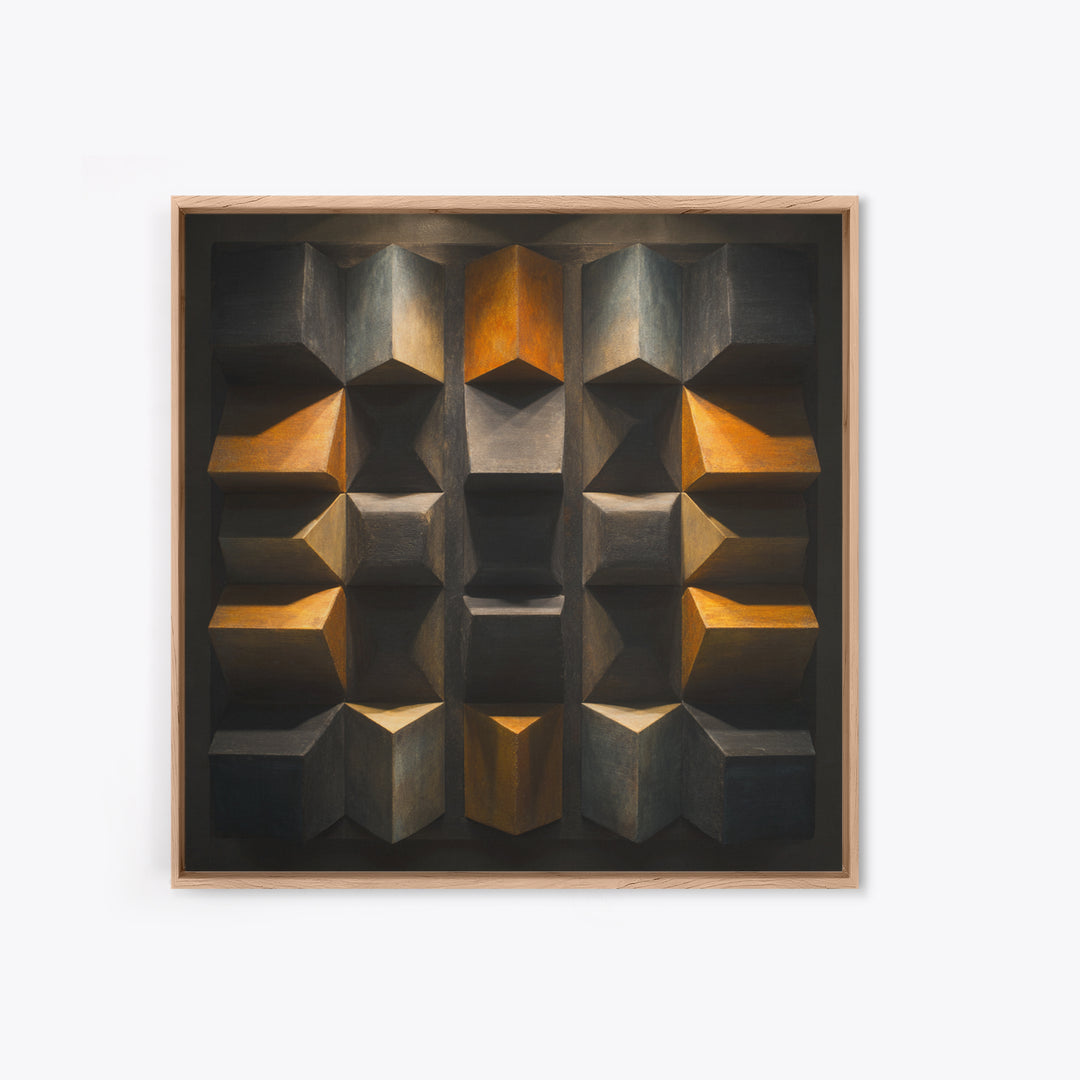 Sound Booth Foam Pattern Transformed into Design Framed Canvas Print, Recording Studio Art, Wall Decor, Studio Decor, Analog, RSA-1x1-48