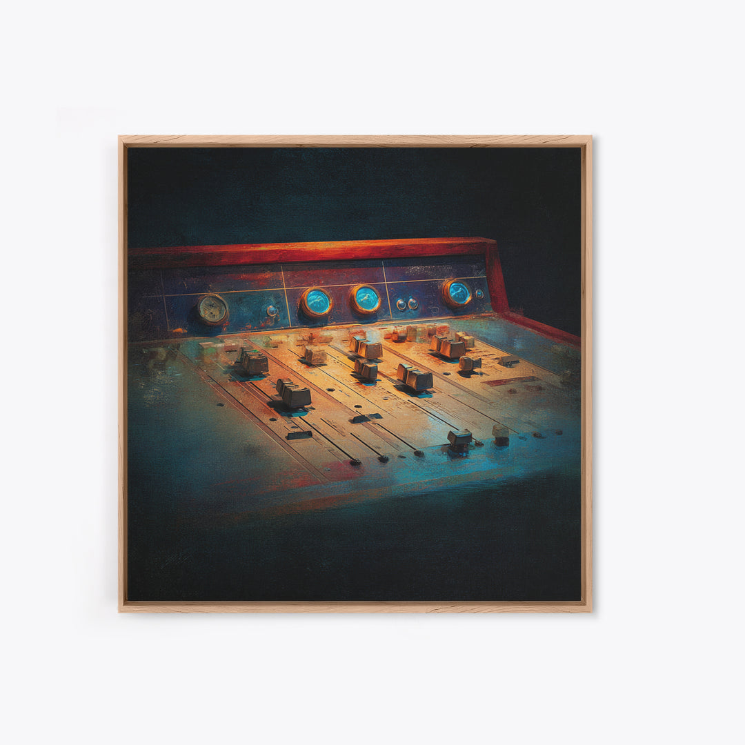 Mixing Console Faders Canvas Print, Recording Studio Art, Music Studio, Studio Decor, Oil Painting, Analog, Modern Decor, RSA-1x1-54