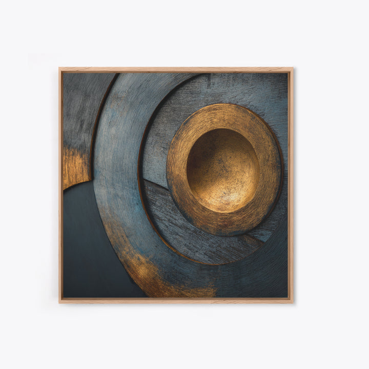 Vinyl Groove Closeup as Circular Abstract Framed Canvas Print, Recording Studio Art, Musician Posters, Studio Decor, Analog, RSA-1x1-62