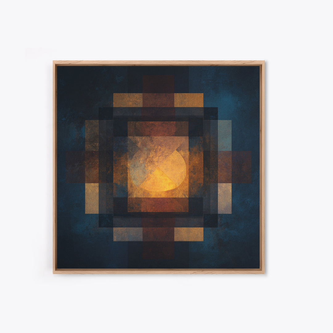 Album Cover Abstract Without Readable Text Framed Canvas Print, Recording Studio Art, Dtf Print, Studio Decor, Fine Art, Analog, RSA-1x1-70