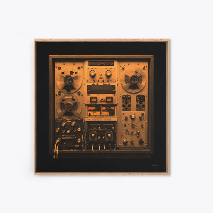 Reel to Reel Tape Machine Framed Canvas Print, Recording Studio Art, Studio Wall Art, Studio Decor, Fine Art, Analog, RSA-1x1-74