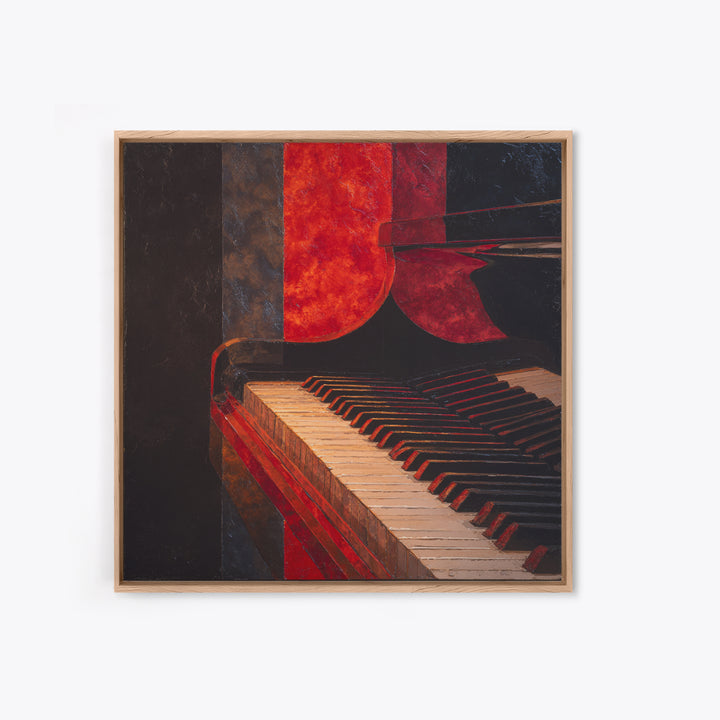 Piano Keys Fading into Shadow Framed Canvas Print, Recording Studio Art, Dtf Prints, Studio Decor, Analog, Music Studio, RSA-1x1-8