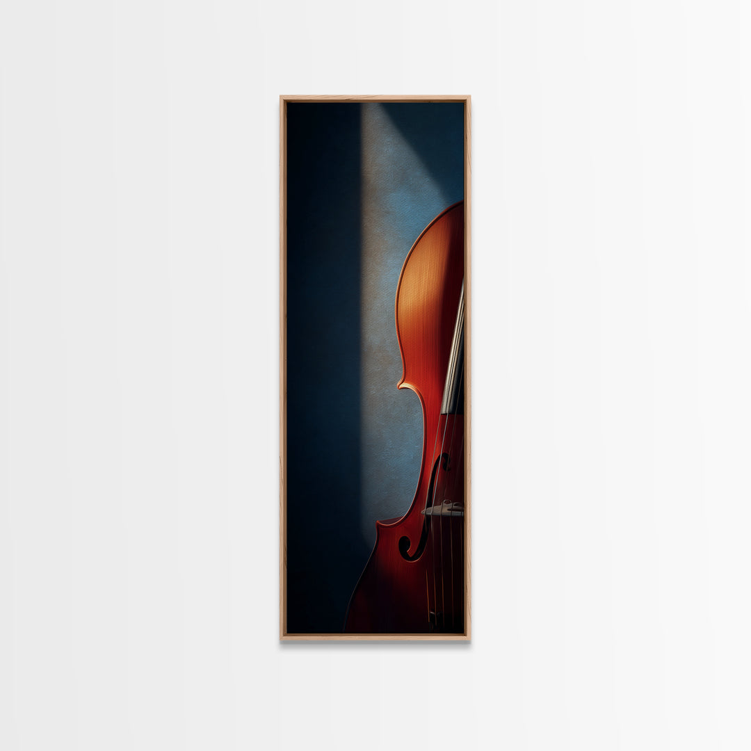 Cello Curve Closeup Canvas Print, Recording Studio Art, Neutral Decor, Studio Decor, Fine Art, Analog, Wall Art, Wall Decor, RSA-1x3-32