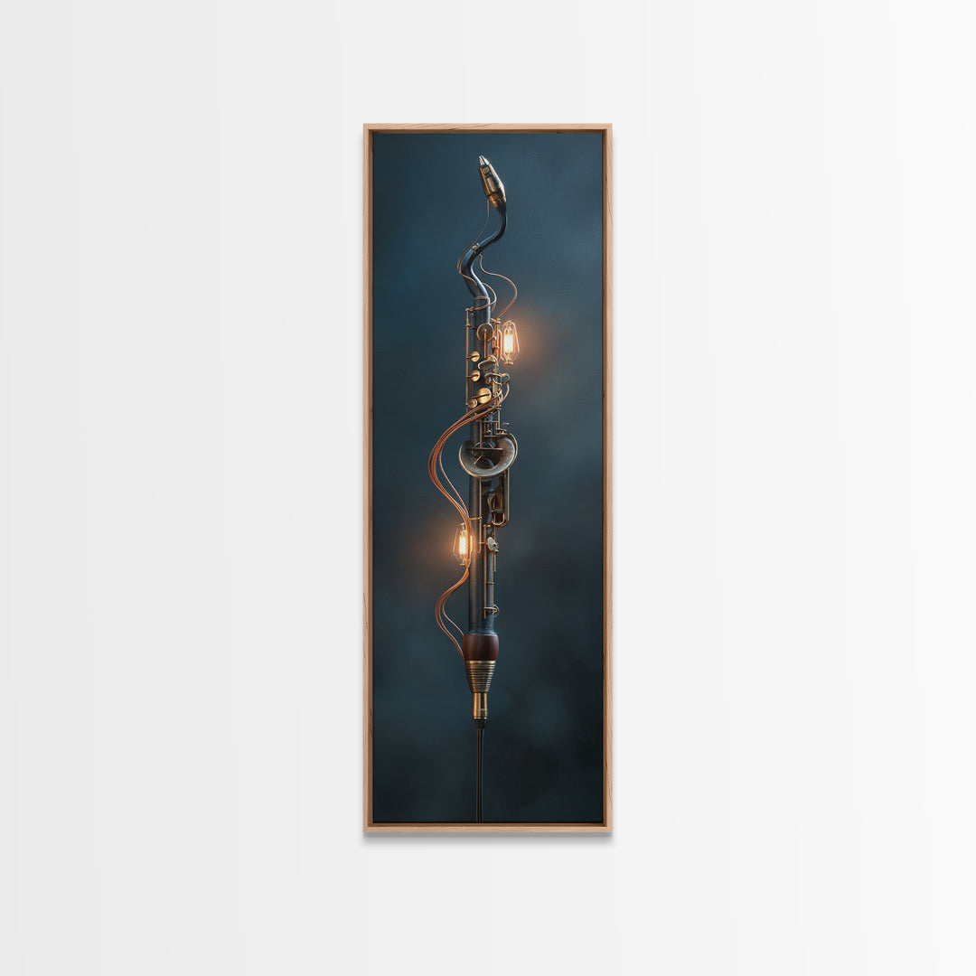 Microphone Cable Forming Elegant Line Art Canvas Print, Recording Studio Art, Studio Wall Art, Studio Decor, Abstract Art, RSA-1x3-9