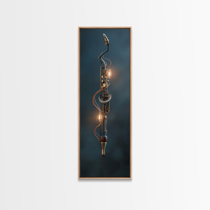 Microphone Cable Forming Elegant Line Art Canvas Print, Recording Studio Art, Studio Wall Art, Studio Decor, Abstract Art, RSA-1x3-9