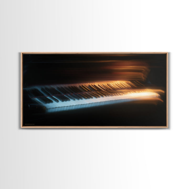 Piano Keys Fading into Shadow Canvas Print, Recording Studio Art, Mid Century Modern, Studio Decor, Fine Art, Analog, RSA-2x1-52