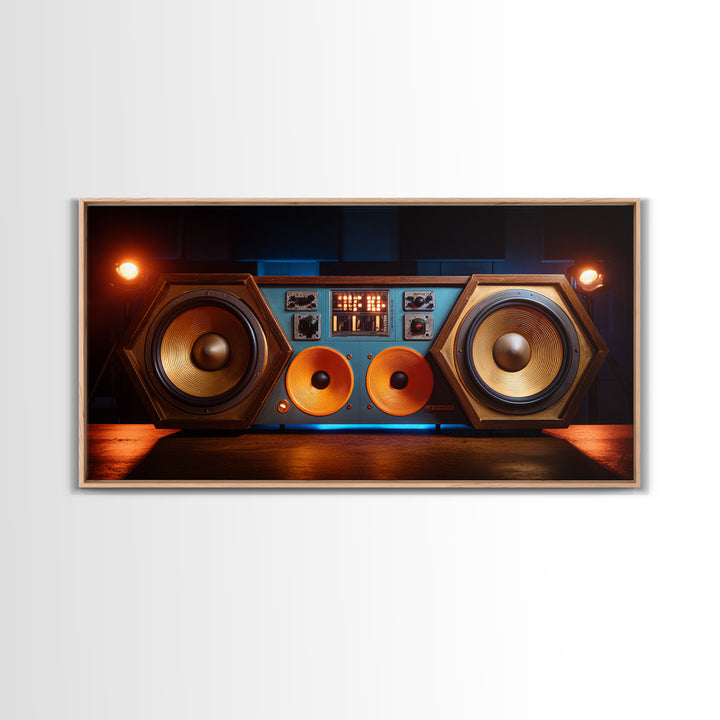 Studio Monitor Speakers as Bold Geometric Forms Canvas Print, Recording Studio Art, Printable Art, Studio Decor, Analog, RSA-2x1-56