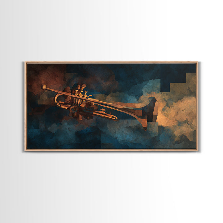 Conductor Baton and Sheet Shapes Without Text Canvas Print, Recording Studio Art, Statement Artwork, Studio Decor, Abstract Art, RSA-2x1-62