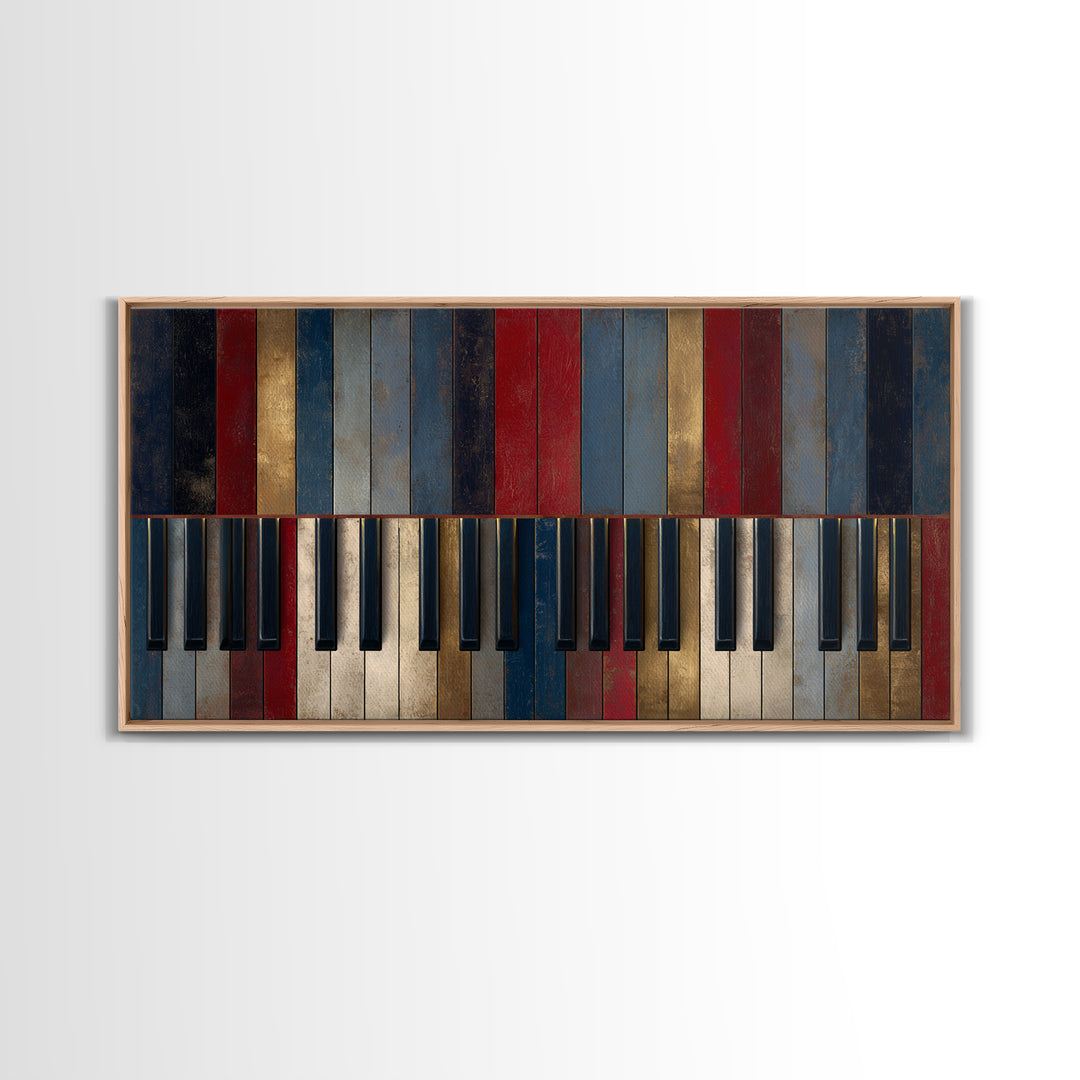 Piano Keys Fading into Shadow Canvas Print, Recording Studio Art, Unique Home Decor, Studio Decor, Analog, Rock Music Art, RSA-2x1-76