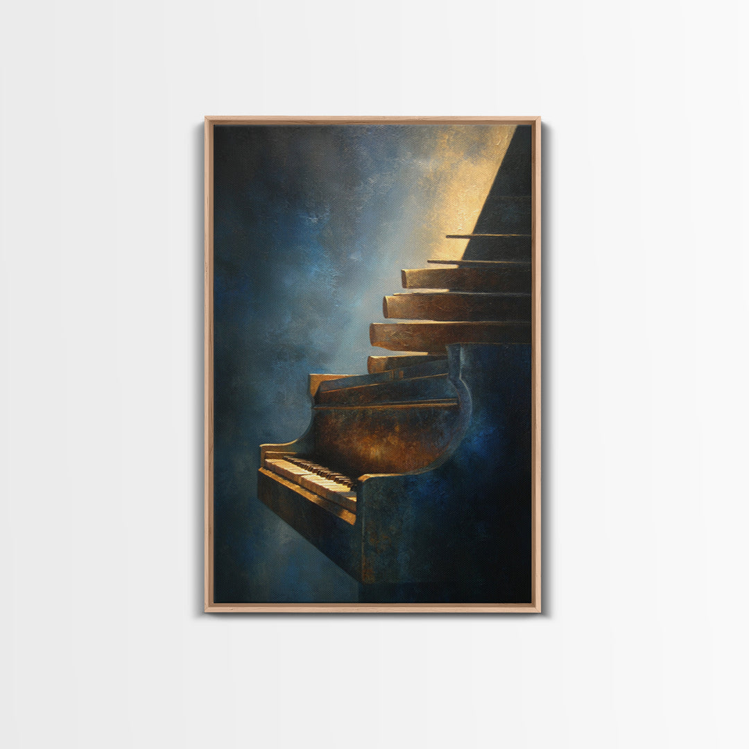 Piano Keys Fading into Shadow Canvas Print, Recording Studio Art, Music Art, Studio Decor, Fine Art, Analog, Studio Wall Art, RSA-2x3-16