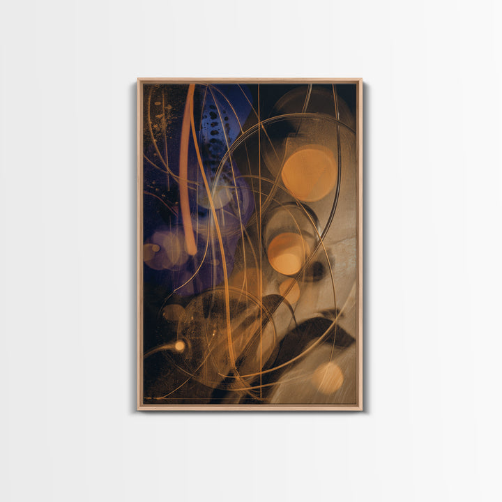 Album Cover Abstract Without Readable Text Framed Canvas Print, Recording Studio Art, Gallery Decor, Studio Decor, Analog, RSA-2x3-30