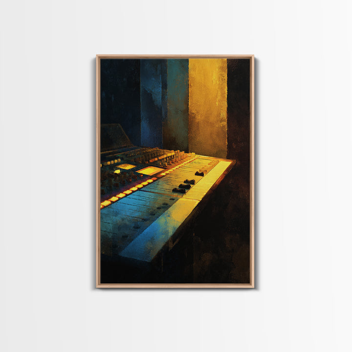 Mixing Console Faders Framed Canvas Print, Recording Studio Art, Art Print, Studio Decor, Fine Art, Analog, Wall Sculpture, RSA-2x3-38