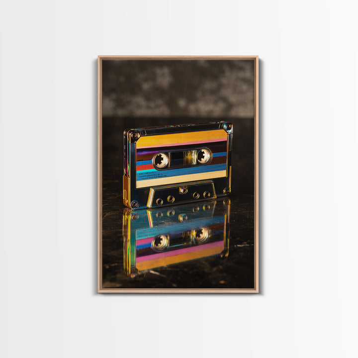 Retro Cassette Tape Framed Canvas Print, Recording Studio Art, Neutral Decor, Studio Decor, Fine Art, Analog, Wall Art, RSA-2x3-43