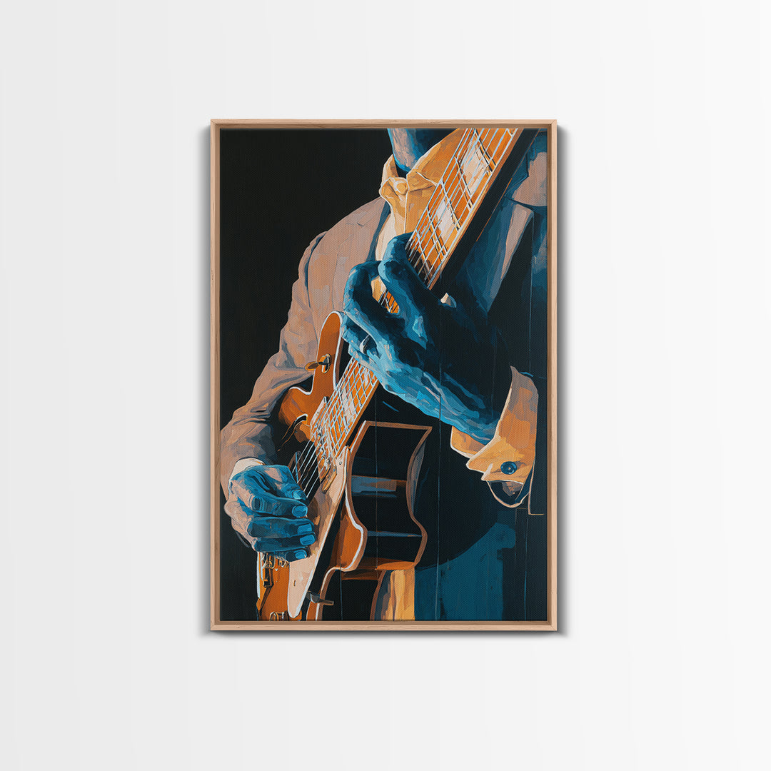 Musician Hands on Guitar Strings Canvas Print, Recording Studio Art, Art Print, Studio Decor, Fine Art, Analog, Wall Sculpture, RSA-2x3-71