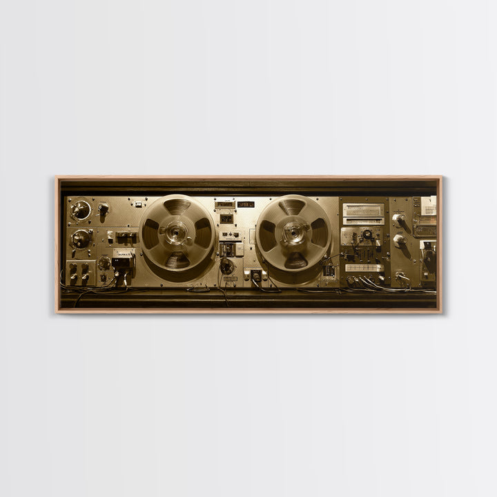 Reel to Reel Tape Machine Framed Canvas Print, Recording Studio Art, Printable Art, Studio Decor, Analog, Kids Room Art, RSA-3x1-18