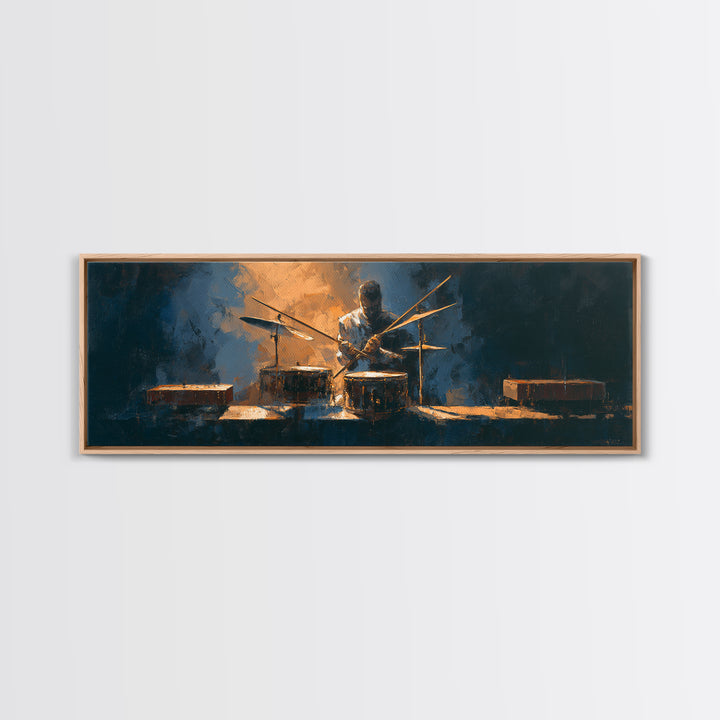 Drumsticks Crossed over Snare Drum Framed Canvas Print, Recording Studio Art, Wall Art, Studio Decor, Fine Art, Analog, RSA-3x1-2