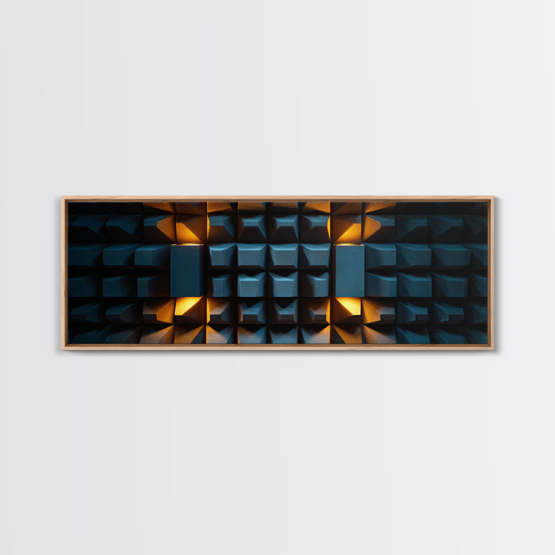 Sound Booth Foam Pattern Transformed into Design Canvas Print, Recording Studio Art, Music Print, Studio Decor, Analog, RSA-3x1-40