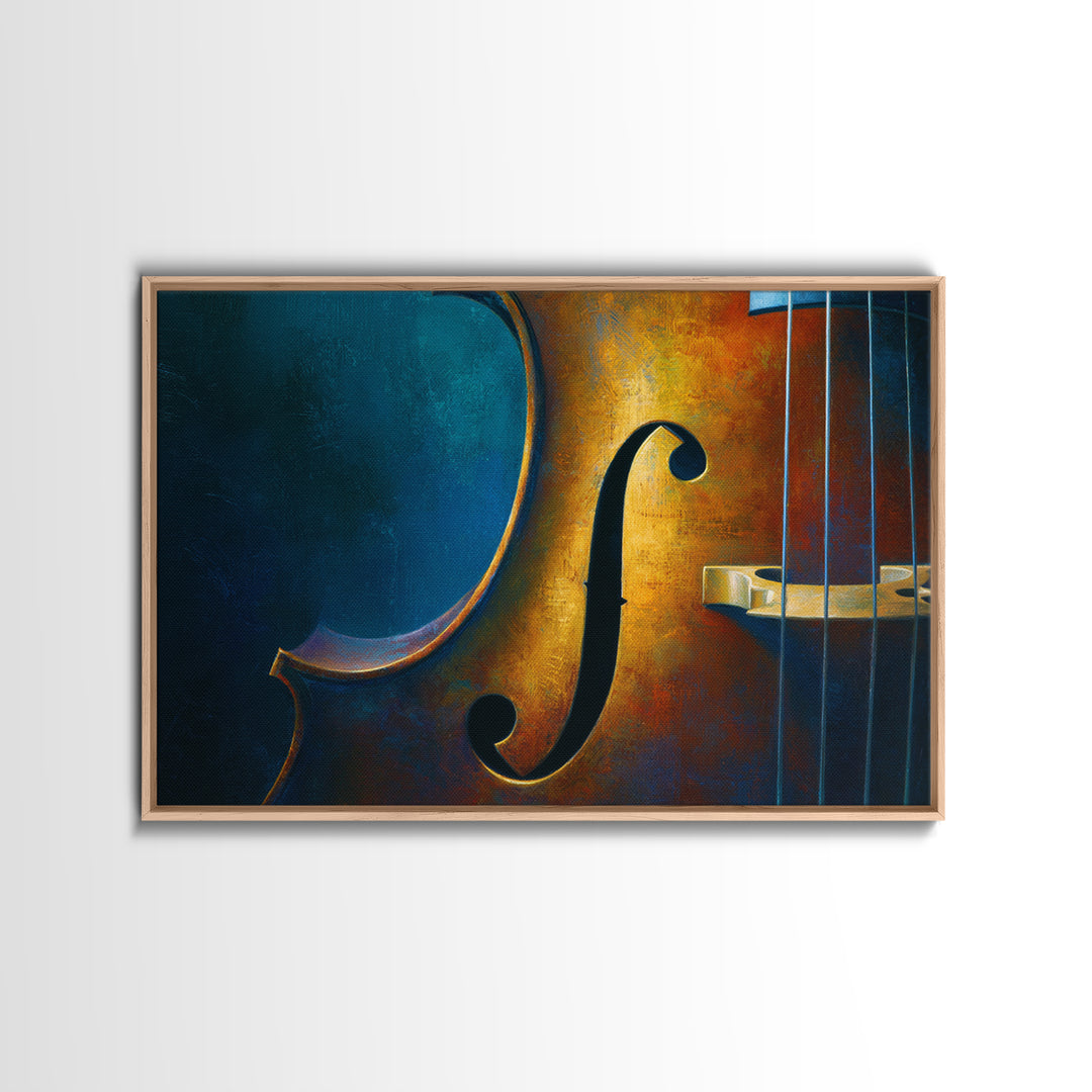 Cello Curve Closeup Framed Canvas Print, Recording Studio Art, Modern Wall Art, Studio Decor, Fine Art, Analog, Music Decor, RSA-3x2-24