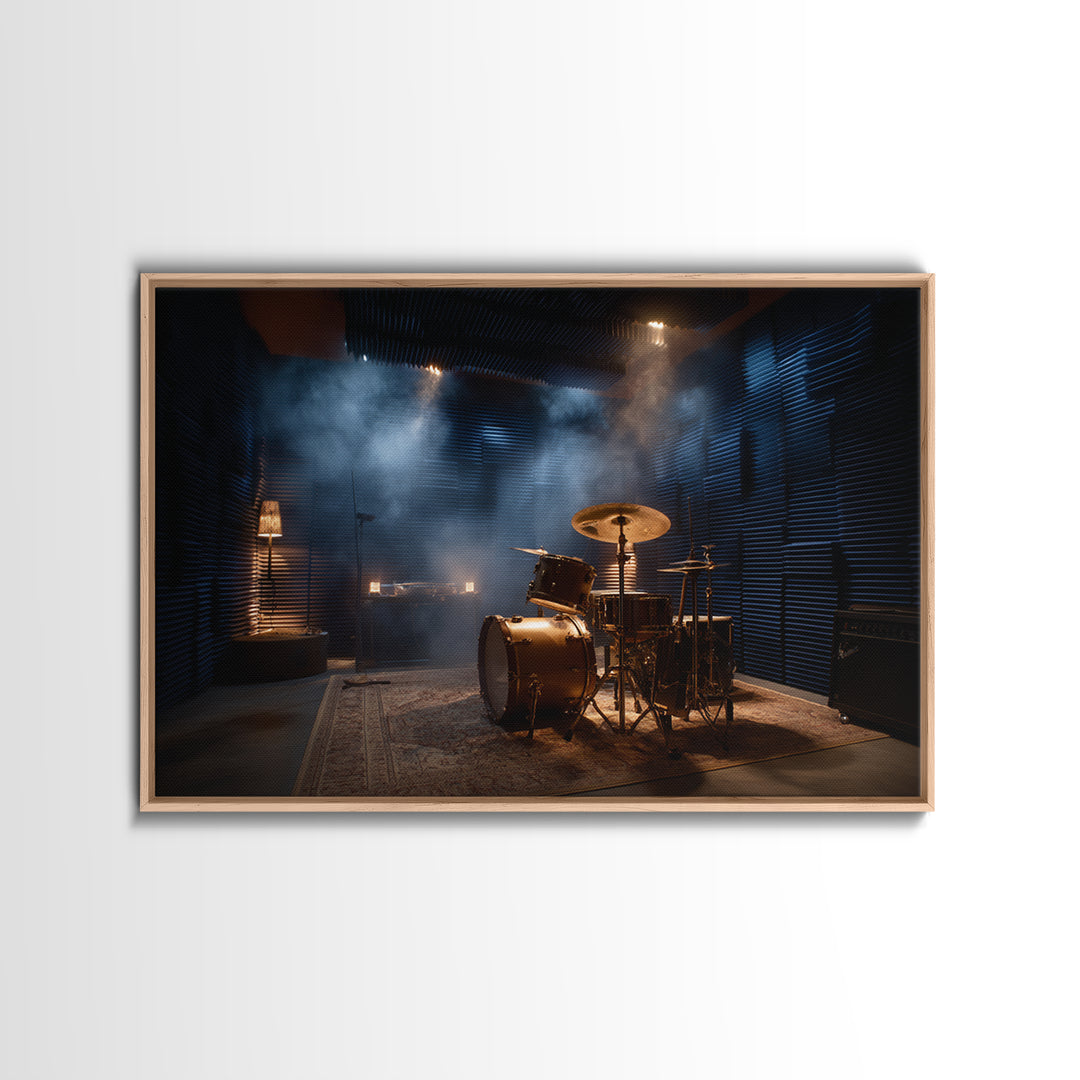 Sound Booth Foam Pattern Transformed into Design Framed Canvas Print, Recording Studio Art, Wall Decor, Studio Decor, Analog, RSA-3x2-28