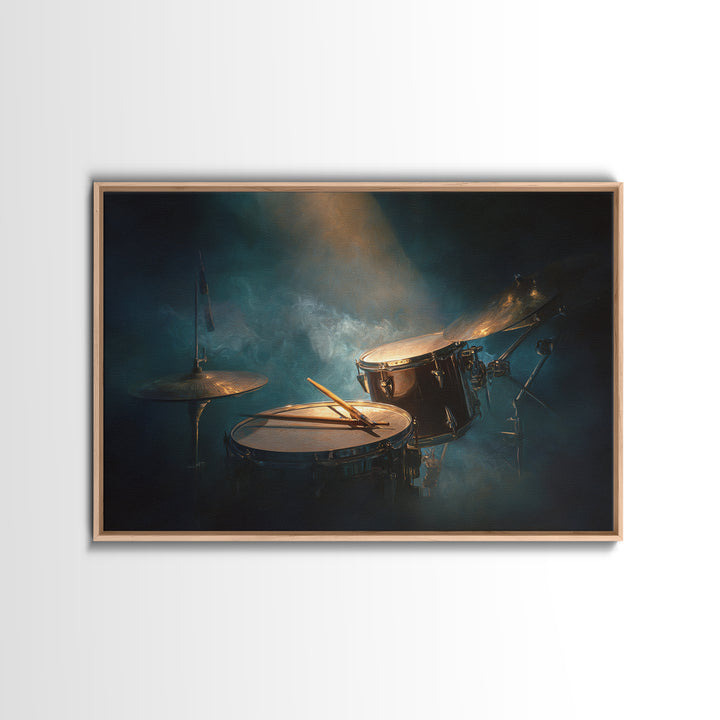 Drumsticks Crossed over Snare Drum Canvas Print, Recording Studio Art, Wall Sculpture, Studio Decor, Fine Art, Analog, RSA-3x2-38