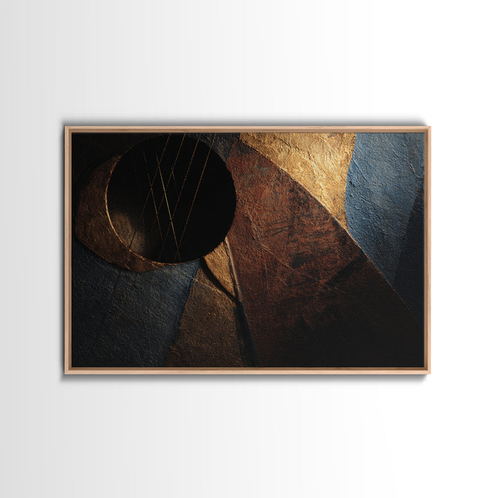 Album Cover Abstract Without Readable Text Framed Canvas Print, Recording Studio Art, Music Poster, Studio Decor, Analog, RSA-3x2-50