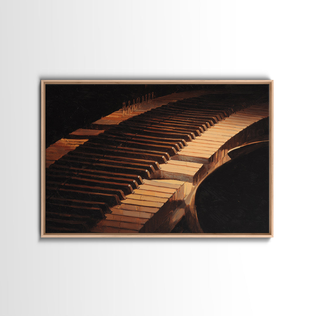 Piano Keys Fading into Shadow Canvas Print, Recording Studio Art, Studio Wall Art, Studio Decor, Fine Art, Analog, Luxury Decor, RSA-3x2-84