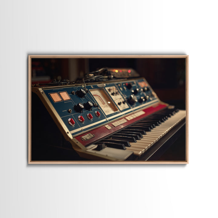 Analog Synthesizer Knobs and Cables Canvas Print, Recording Studio Art, Youtube Studio Decor, Studio Decor, Oil Painting, RSA-3x2-89