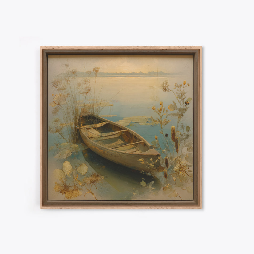 Winter Mountain Scene Framed Canvas Print, Rustic Art, Abstract Wall Art, Farmhouse Decor, Fine Art, Rustic, Landscape Art, RUS-1x1-47
