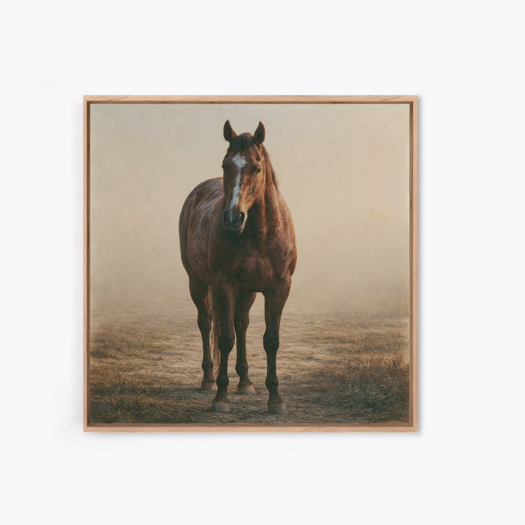 Brown Horse Portrait Canvas Print, Rustic Art, Room Decor, Farmhouse Decor, Fine Art, Rustic, Oil Painting, Digital Print, RUS-1x1-77