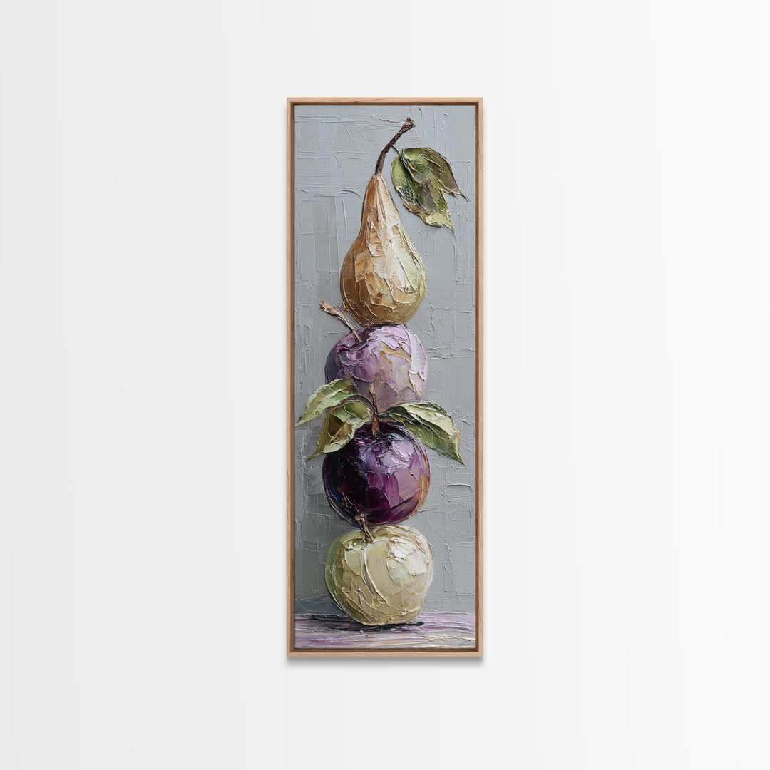 Rustic Pear and Apple Still Life Canvas Print, Rustic Art, Printable Art, Farmhouse Decor, Fine Art, Rustic, Farmhouse Wall Art, RUS-1x3-33