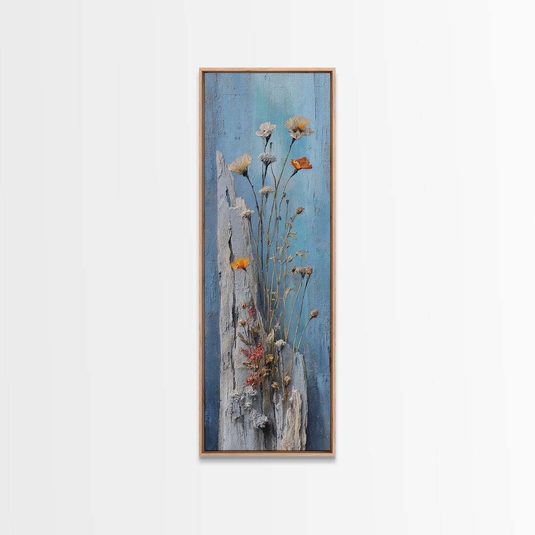 Pheasant Feathers and Acorns Arrangement Framed Canvas Print, Rustic Art, Home Decor, Farmhouse Decor, Fine Art, Rustic, RUS-1x3-52