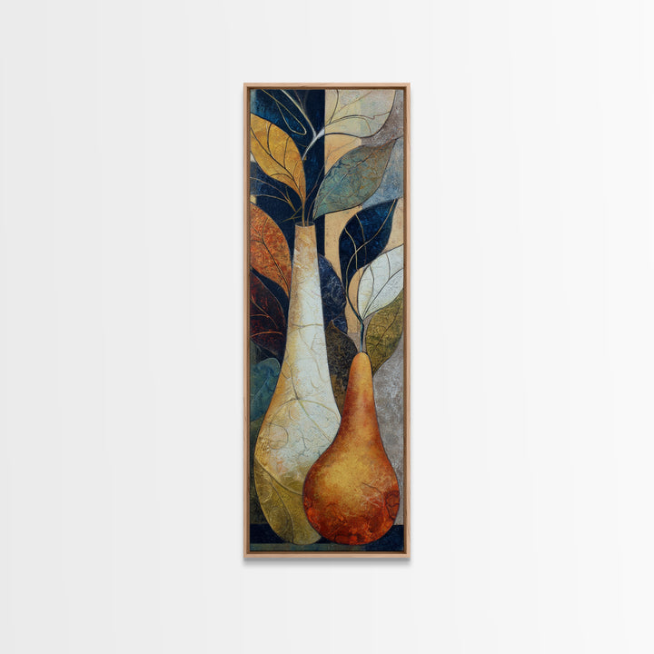 Rustic Pear and Apple Still Life Canvas Print, Rustic Art, Farmhouse Decor, Rustic, Gallery Wall Art, Landscape Wall Art, RUS-1x3-81