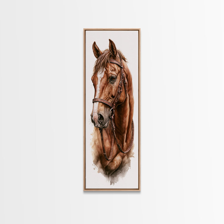 Brown Horse Portrait Canvas Print, Rustic Art, Modern Art, Farmhouse Decor, Fine Art, Rustic, Neutral Decor, Modern Decor, RUS-1x3-89