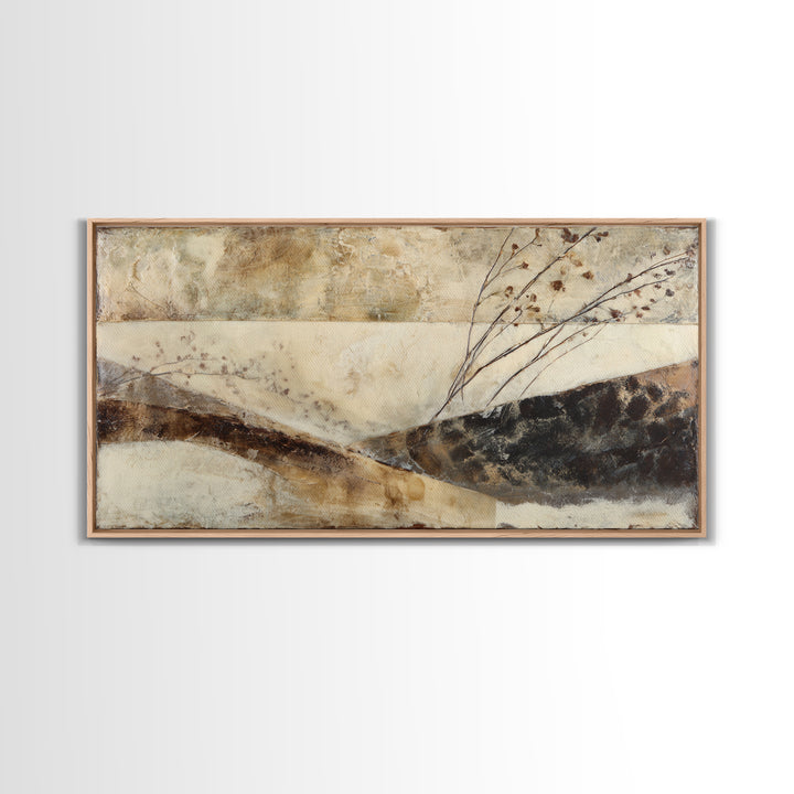 Trout Fishing Lure and River Stones Framed Canvas Print, Rustic Art, Luxury Decor, Farmhouse Decor, Fine Art, Rustic, RUS-2x1-10